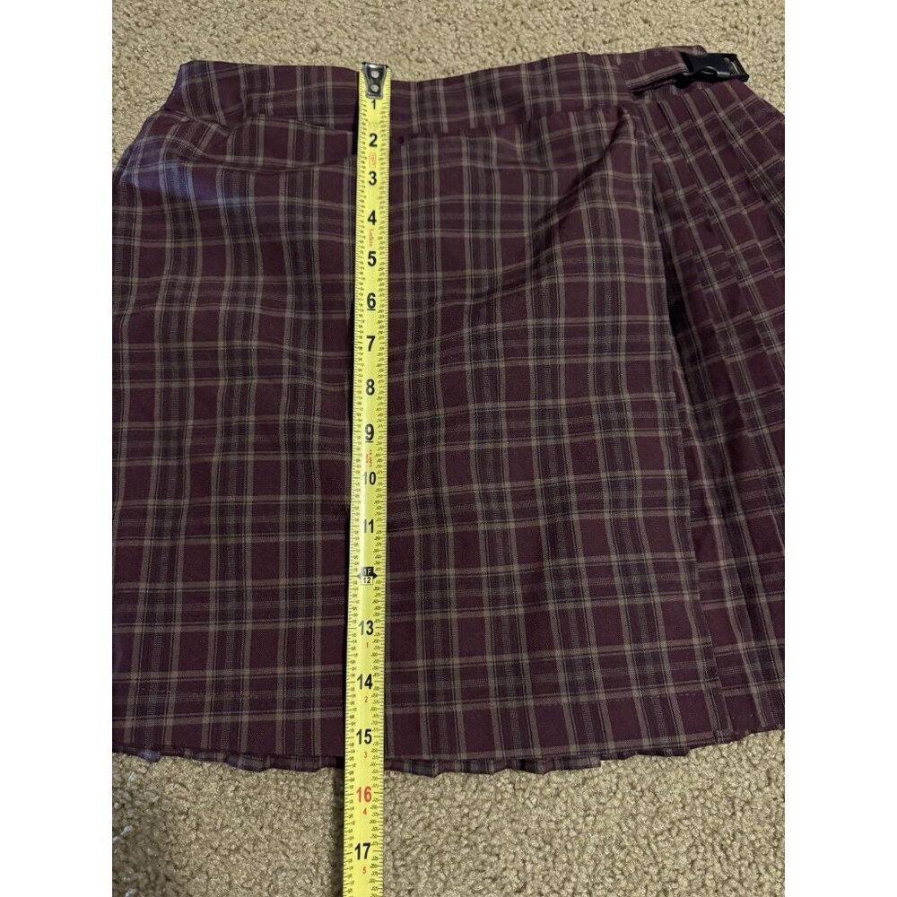 Women Plaid Pleated Skater Skirt Belted School Girl Grunge 90s Y2k Emo Street S - Picture 9 of 9